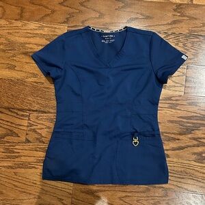 HeartSoul Women's Navy Blue Scrub Top